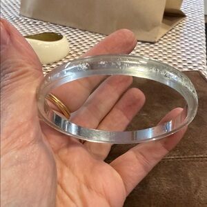 Clear Lucite Bangle with Silver Reflective Finish